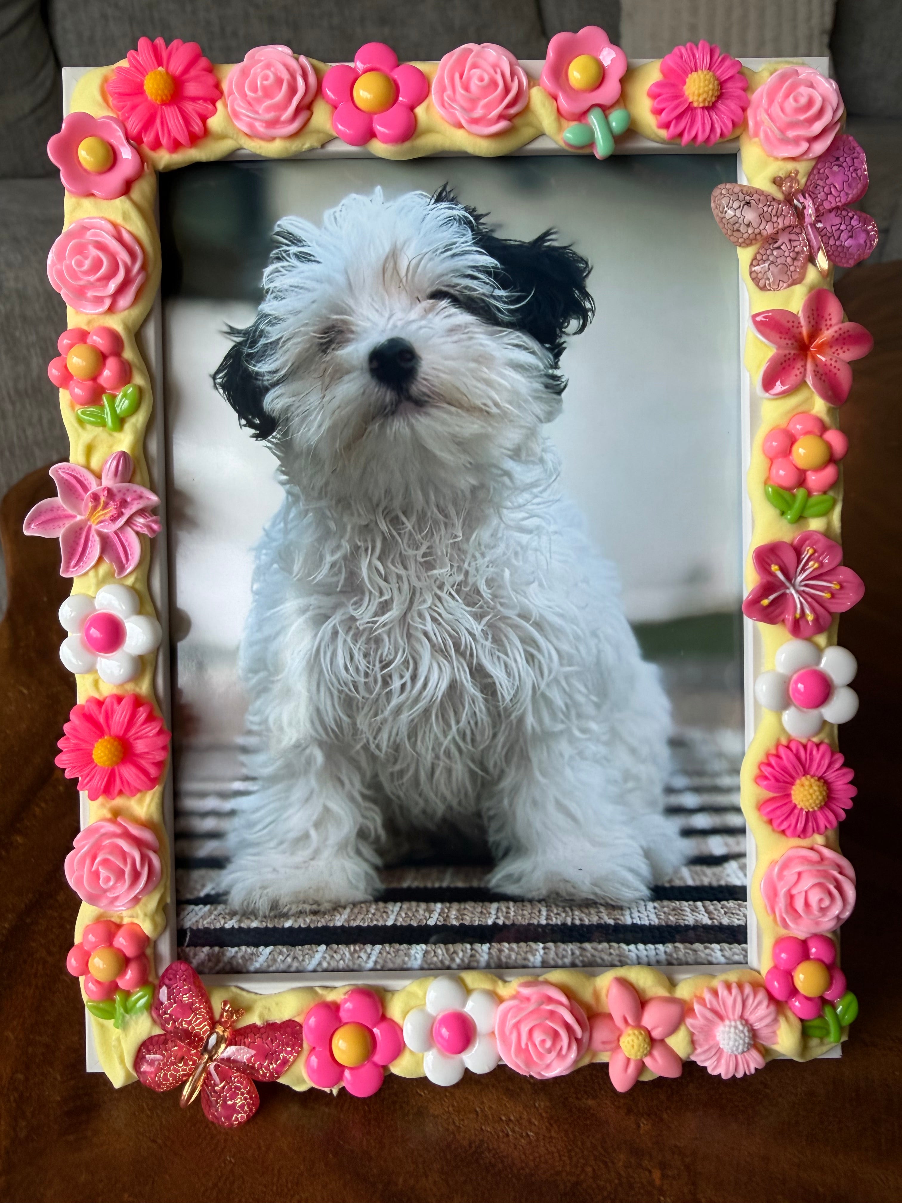 Pink Blossom & Yellow Cream Deco Frame (5x7)